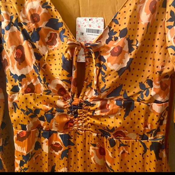 NWT Free People Morning Light Golden Mini Dress - Picture 5 of 8